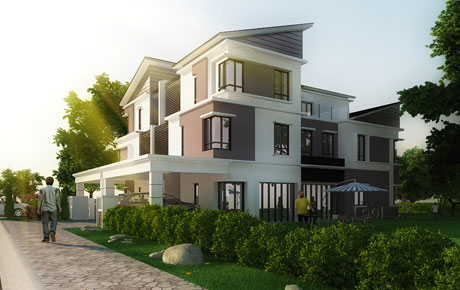 Row house was a project for a singapur based realtor,who wanted the photo real images for their latest project